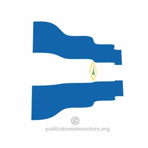 Golvende vector vlag van Nicaragua