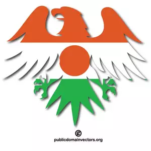Flag of Niger inside eagle silhouette