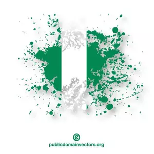 Nigerian flag ink spatter
