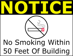 Vektorbild av rökning förbjuden inom 50 fot tecken
