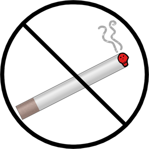 No smoking sign with skull vector clip art