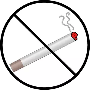 Aucun signe de fumer avec crâne vectoriel une image clipart