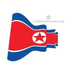 Golvende vector vlag van Noord-Korea