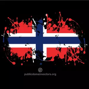 Drapelul Norvegiei pe fundal negru