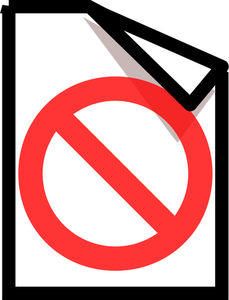 Grafika wektorowa zabronione dokumentu ikona komputera OS
