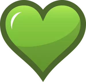 Grüne Herz mit dicken braunen Rand Vektorgrafiken