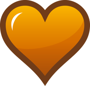 Inima portocaliu cu grosime bordură maro vectorul miniaturi