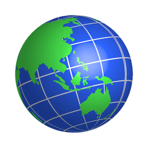 Oceania world globe vector image