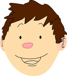 Grafica vettoriale di felice ragazzo con capelli castani