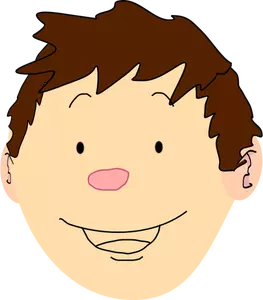 Vectorafbeeldingen van gelukkige jongen met bruin haar