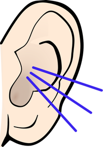Imagine vectorială de culoare asculta urechi