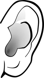 Grijswaardenafbeelding van oor