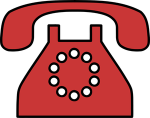Red outlined telephone