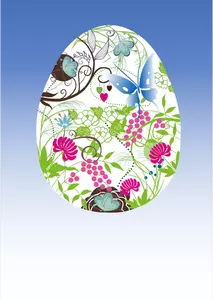 Vector image of an Easter egg with floral pattern