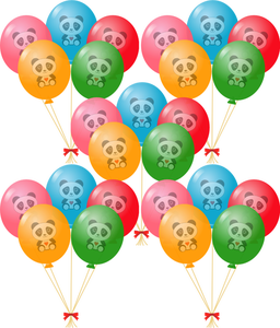 Imagen vectorial de globos de panda