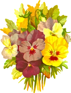 Bemalte Blumen Vektorbild