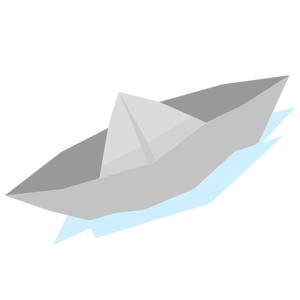 Barco de papel gris