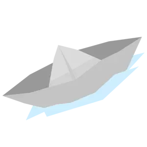 Barco de papel cinza