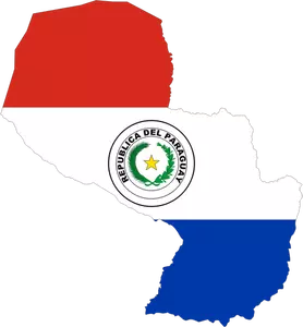 Paraguay lippu ja kartta