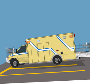 Voiture ambulance Province de Québec sur l'image de vecteur de chemin