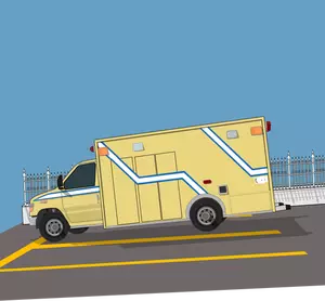 Auto ambulanza provincia del Quebec sull'immagine di vettore di strada
