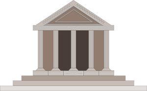 Yunan Parthenon kahverengi modeli vektör çizim