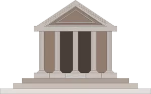 Griekse Parthenon bruin model vectorillustratie