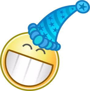 Clip-art vector do smiley com chapéu de festa