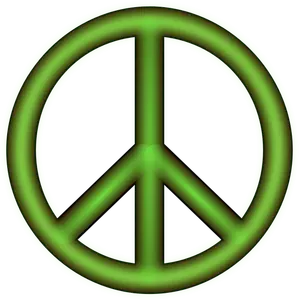 Disegno del simbolo verde pace 3D vettoriale