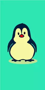 Tecknad pingvin siluett