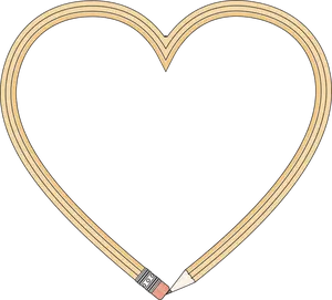Pencil heart frame