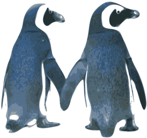 Vector image of penguins