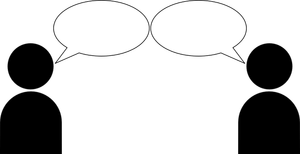 Dibujo del diálogo entre dos personas vectorial