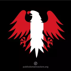 Águila heráldica con la bandera de Perú