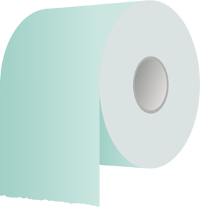 Rollo de papel higiénico en la ilustración vectorial verde