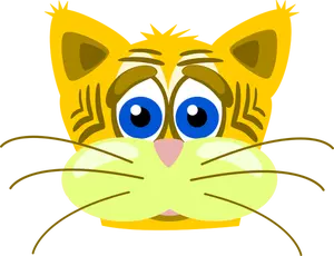Smutná kočka tygří vektorové grafiky