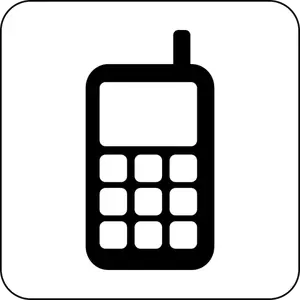 Gráficos vectoriales de icono del teléfono celular blanco y negro