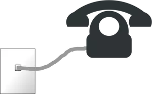 Telefon och kabel till väggplatta vektorbild