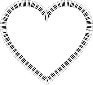 Tastele de pian inima
