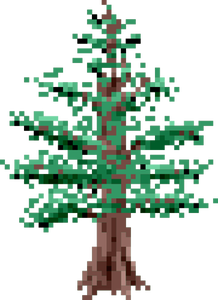 Immagine albero di pino pixel