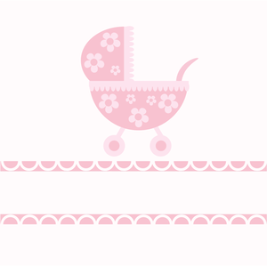 Růžový baby kočárek