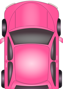 Illustrazione vettoriale di rosa auto vista dall'alto