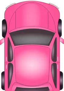 Pink car top view vector illustration