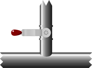 Clipart vectoriel du tuyau avec valve rouge