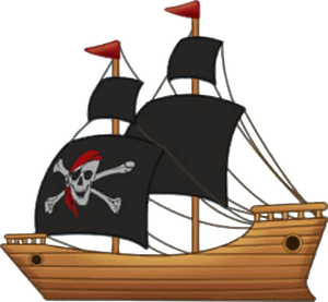 Pirat trä segelfartyg