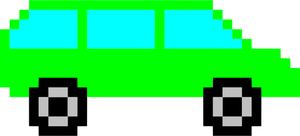 Samochód zielony pikseli