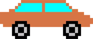 Oranje pixel auto