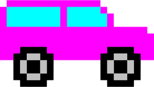 Pixeli roz masina