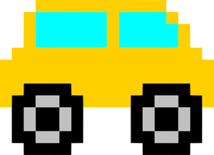 Car cartoon żółty
