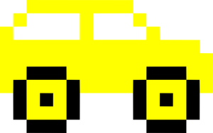 Piksel żółty samochód